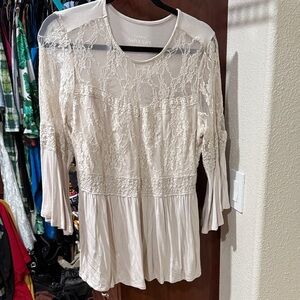Torrid Cream Lace Blouse